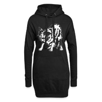 Border Collie Portrait Chiens Chiens de troupeau Wilsigns - Sweat-shirt à capuche long Femme - noir - Devant