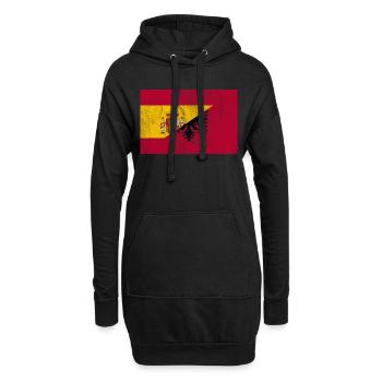 Vintage Espagne Albanie - Sweat-shirt à capuche long Femme - noir - Devant