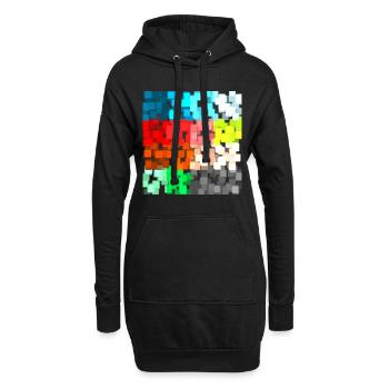 Abstrakte Kunst in Bunt - Hoodie-Kleid - Schwarz - Vorne