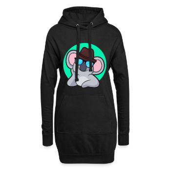 Détective Koala - Sweat-shirt à capuche long Femme - noir - Devant