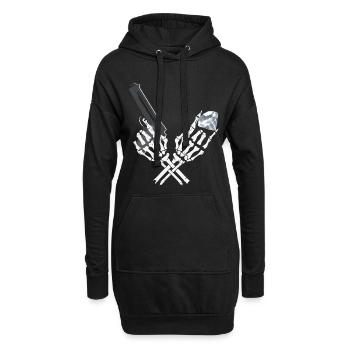Gangster Skelett - Hoodie-Kleid - Schwarz - Vorne