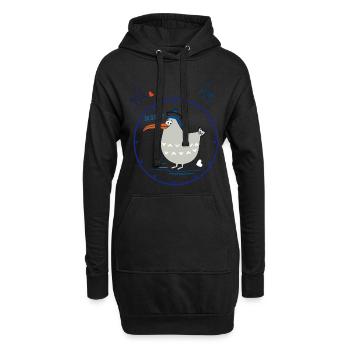 Moin, maritim, Möwe - Hoodie-Kleid - Schwarz - Vorne