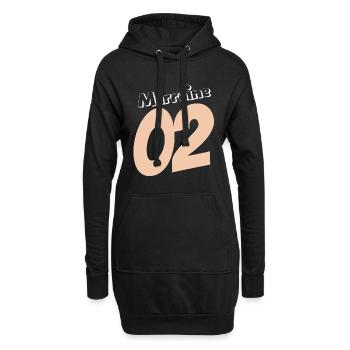 Marraine 02 en rose pêche - Sweat-shirt à capuche long Femme - noir - Devant