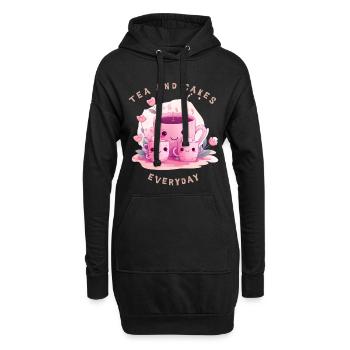 Tea and Cakes Süßes Tee T-Shirt Kawaii Geschenk - Hoodie-Kleid - Schwarz - Vorne