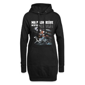 Ma palombière m'attend désolé humour chasse - Sweat-shirt à capuche long Femme - noir - Devant