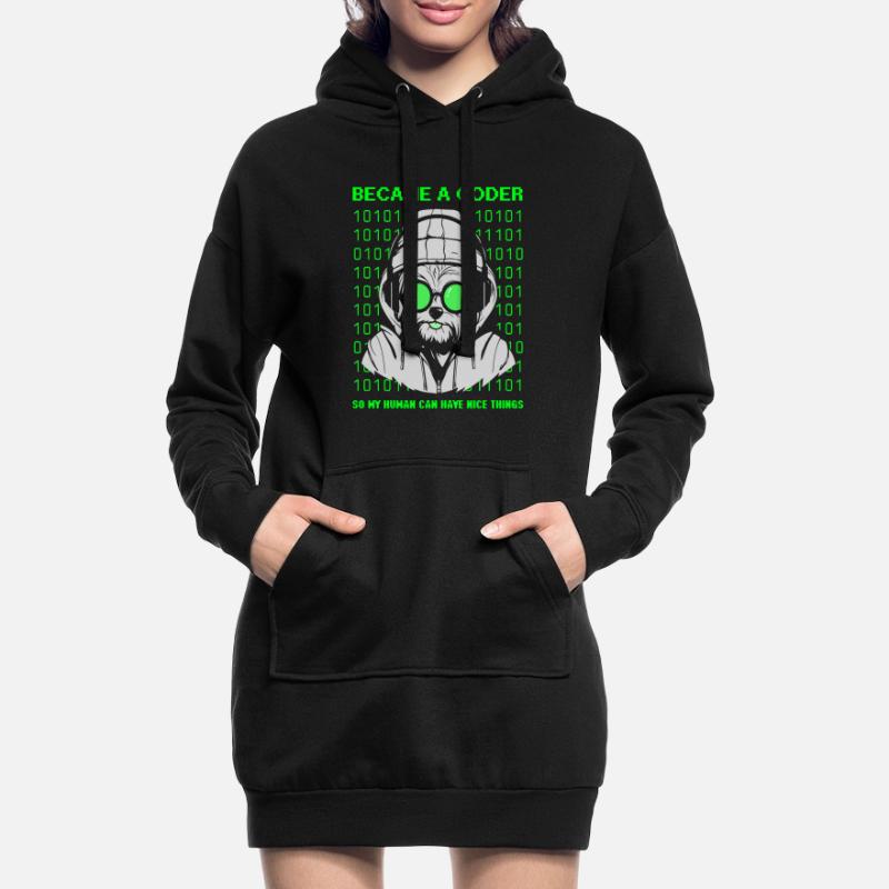 Became a Coder – Cyber Dog Binary Hoodie Dress