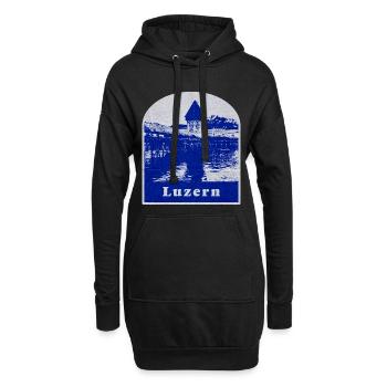 Luzern Schweiz - Hoodie-Kleid - Schwarz - Vorne