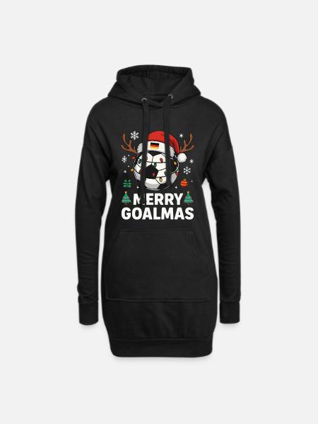 Merry Goalmas Deutschland - Lustiger Fußball Humor - Hoodie-Kleid - Schwarz