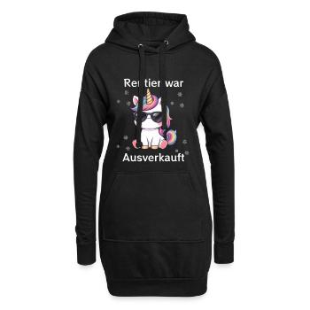 Rentier war Ausverkauft - Hoodie-Kleid - Schwarz - Vorne