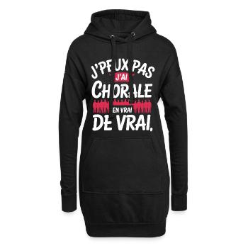 j'peux pas j'ai Chorale En vrie de vraie - Sweat-shirt à capuche long Femme - noir - Devant