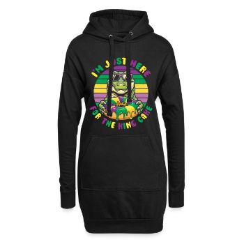 King Cake Mardi Gras Aligator - Hoodie-Kleid - Schwarz - Vorne