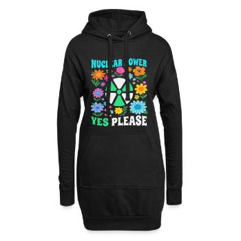 Atomkraft ja bitte mit Blumen - Hoodie-Kleid - Schwarz - Vorne