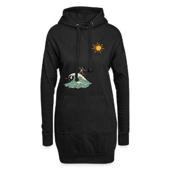 surfer - Hoodie-Kleid - Schwarz - Vorne