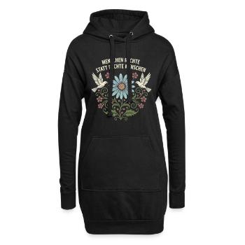 Menschen Rechte statt rechte Menschen Peace Demo - Hoodie-Kleid - Schwarz - Vorne