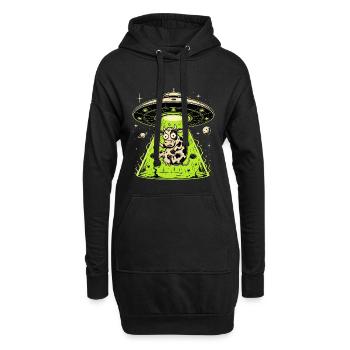 Alien Kuh Entführung Weirdcore Surreal - Hoodie-Kleid - Schwarz - Vorne
