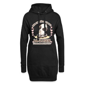 Nur Ein Mädchen Walliser Schwarznasenschafe Liebt - Hoodie-Kleid - Schwarz - Vorne