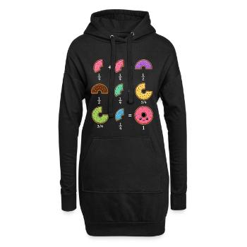 Donut Brüche Mathe Lernen mit Humor - Hoodie-Kleid - Schwarz - Vorne