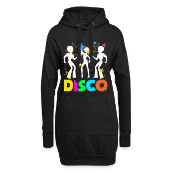 Retro Back to the 80s Vintage Design - Hoodie-Kleid - Schwarz - Vorne