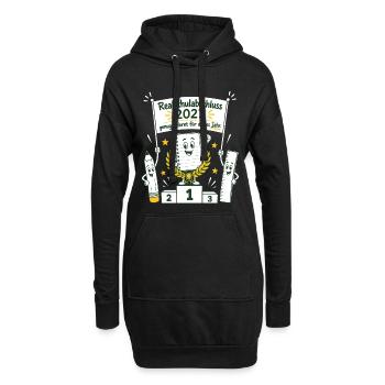 Genug gelernt für dieses Jahr - Hoodie-Kleid - Schwarz - Vorne