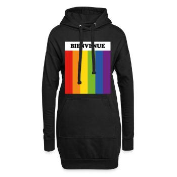 LGBT welcome Bienvenue French safe space gay ally - Hoodie Dress - black - Front