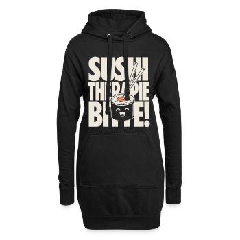 La thérapie sushi aide Kawaii à dire - Sweat-shirt à capuche long Femme - noir - Devant