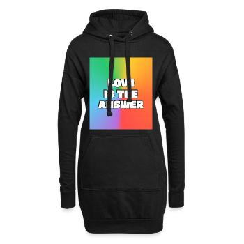 L’amour est la réponse arc-en-ciel - Sweat-shirt à capuche long Femme - noir - Devant