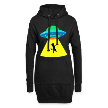 Cat est kidnappée par un OVNI - Sweat-shirt à capuche long Femme - noir - Devant