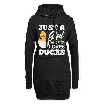 Motifs drôles de canards Citons amoureux de canards - Sweat-shirt à capuche long Femme - noir - Devant