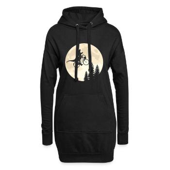 Dino Bicycle Moon Vintage - Sweat-shirt à capuche long Femme - noir - Devant