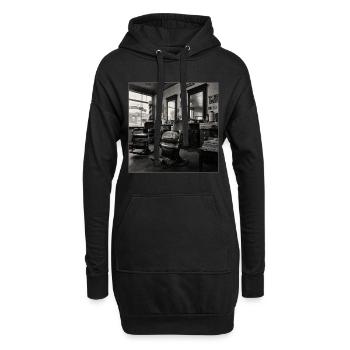 Crime rétro rétro de chat de salon de barbier - Sweat-shirt à capuche long Femme - noir - Devant