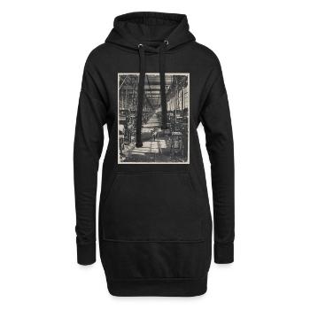 Lost Places Fox Retro Industrie Crime Animal - Sweat-shirt à capuche long Femme - noir - Devant
