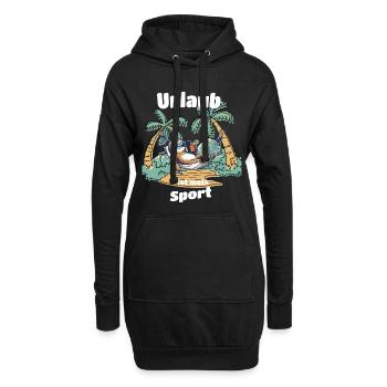 Urlaub ist mein Sport Faultier T-Shirt Sommer - Hoodie-Kleid - Schwarz - Vorne