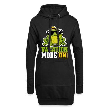 Vacation Mode On Frosch Spruch T-Shirt Lustig - Hoodie-Kleid - Schwarz - Vorne