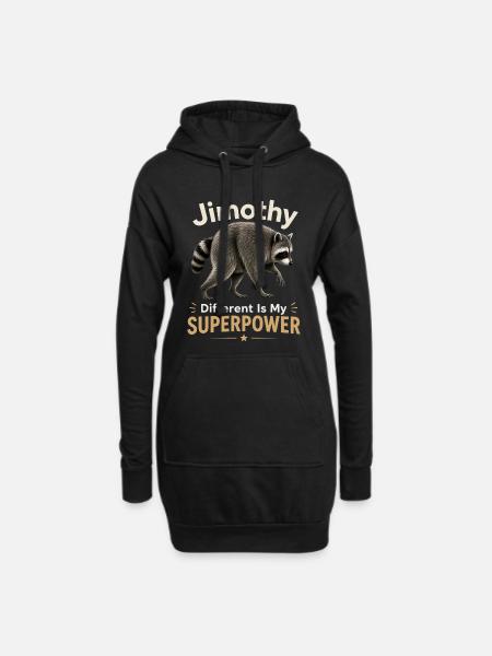 Jimothy Anders ist meine Superkraft - Hoodie-Kleid - Schwarz