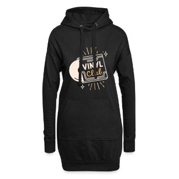 Vinyl-Club-Plattenliebhaber analoge Musik - Hoodie-Kleid - Schwarz - Vorne