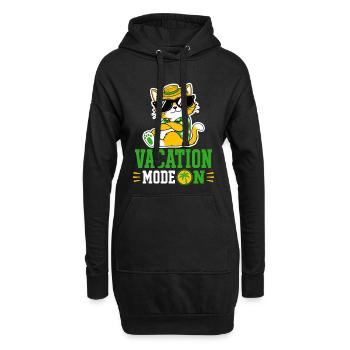 Vacation Mode On Cat Sunglasses Motif - Hoodie Dress - black - Front