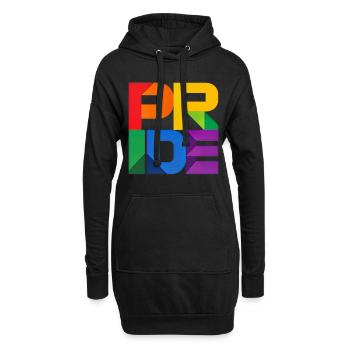 Pride Modern Block Design Rainbow Lettering - Hoodie Dress - black - Front