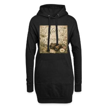 Wildflower Binoculars Retro Mural Nostalgia Decoration - Hoodie Dress - black - Front