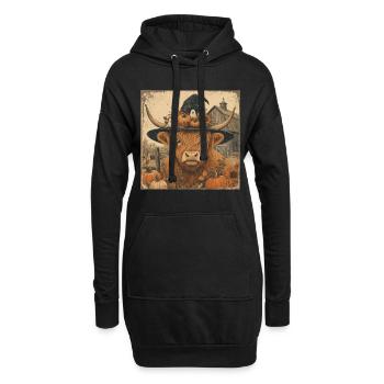 Vache écossaise Sweat à capuche d’Halloween Vache Vintage - Sweat-shirt à capuche long Femme - noir - Devant