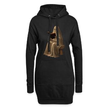 Ghost Reads Book Sweat à capuche toilettes Halloween rétro - Sweat-shirt à capuche long Femme - noir - Devant