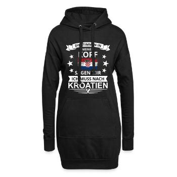 Die Stimmen in meinem Kopf Kroatien Flagge Spruch - Hoodie-Kleid - Schwarz - Vorne