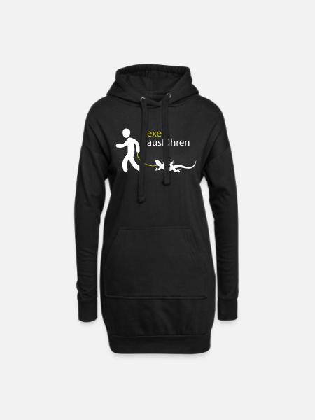 .exe ausführen ADMIN - Hoodie-Kleid - Schwarz