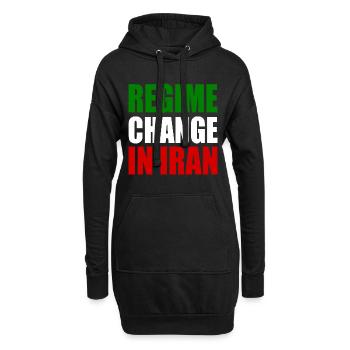 Regime change in iran - Hoodie-Kleid - Schwarz - Vorne
