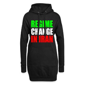 Regime change in iran - Hoodie-Kleid - Schwarz - Vorne