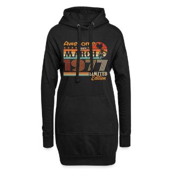Mars 1977 Vintage 1977 rétro cadeau d’anniversaire - Sweat-shirt à capuche long Femme - noir - Devant