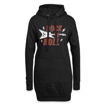 Graphique rock n roll - Sweat-shirt à capuche long Femme - noir - Devant