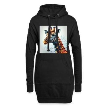 LA GIRAFE SA MAJESTÉ AFRICAINE - Sweat-shirt à capuche long Femme - noir - Devant