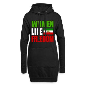 Women life freedom - Sweat-shirt à capuche long Femme - noir - Devant