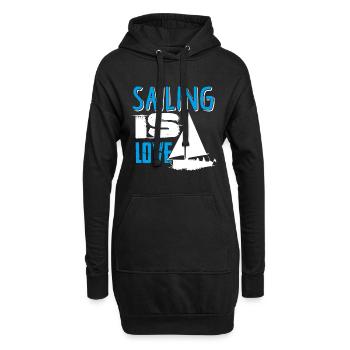 Sailing Is Love - Hoodie Dress - black - Front