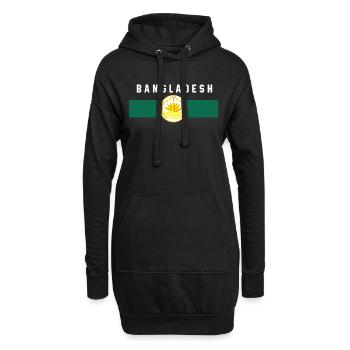 Bangladesch - Fahne und Wappen, Seerose - Hoodie-Kleid - Schwarz - Vorne